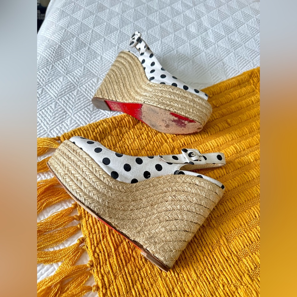 Vintage CHRISTIAN LOUBOUTIN Espadrilles wedge sandals
